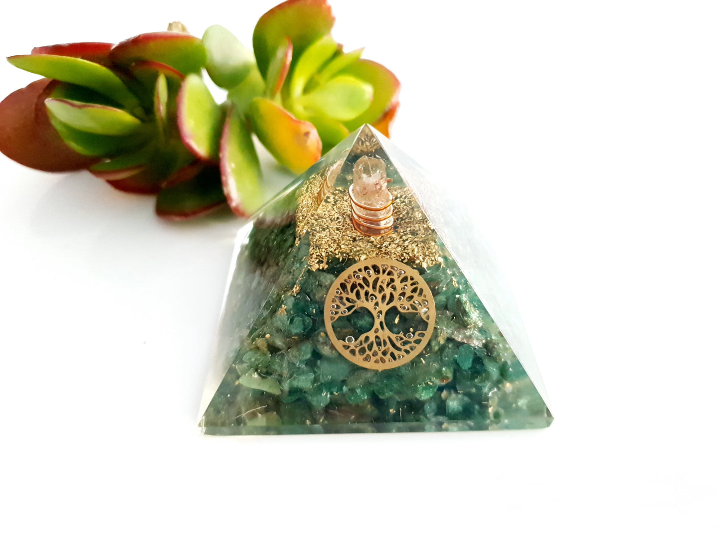 Green aventurine orgonite pyramid crystals